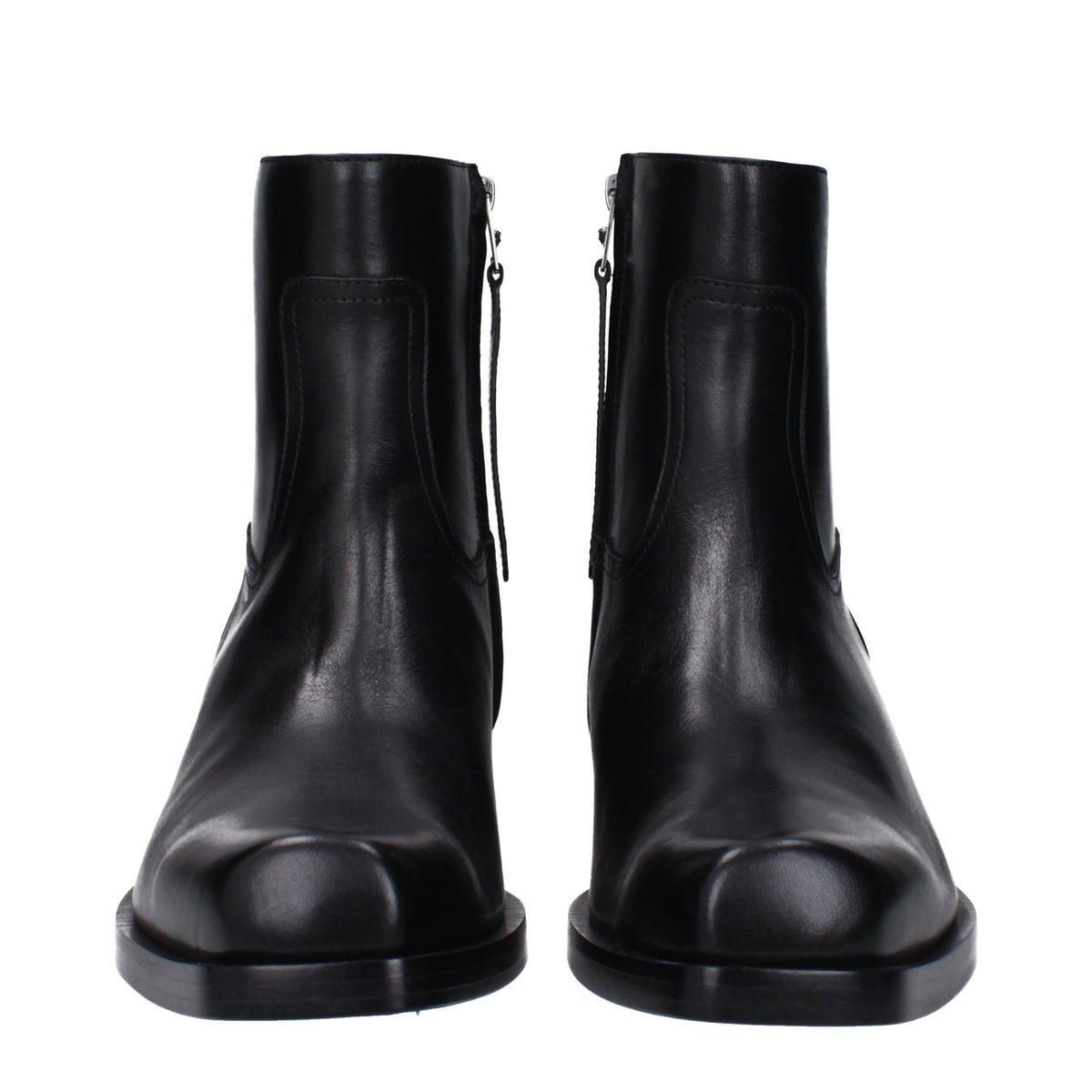 Versace Black Leather Ankle Boots