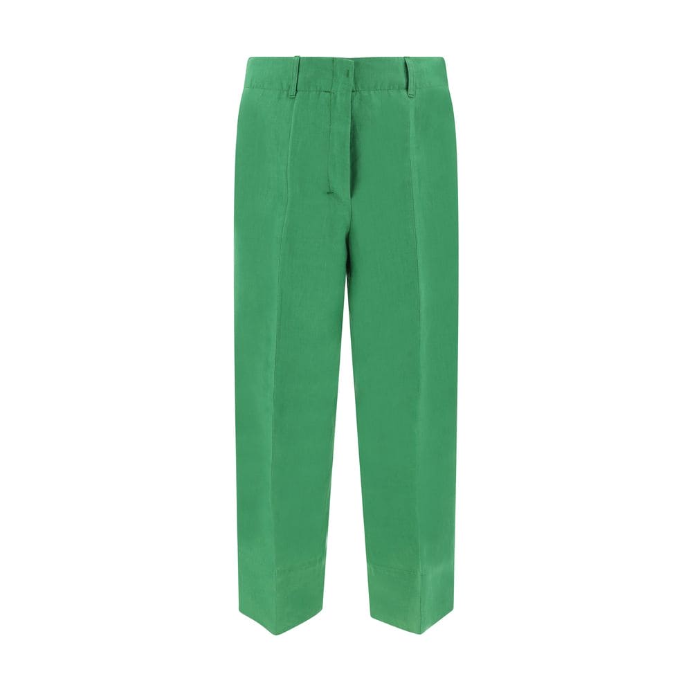 Max Mara Green Linen Casual Pants