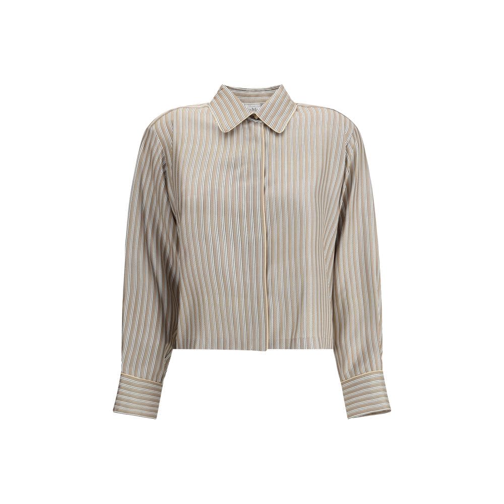 Max Mara Beige Silk Pattern Shirt