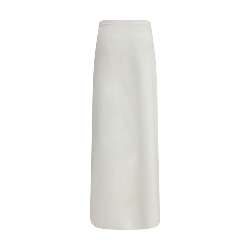 Max Mara White Viscose Long Skirt