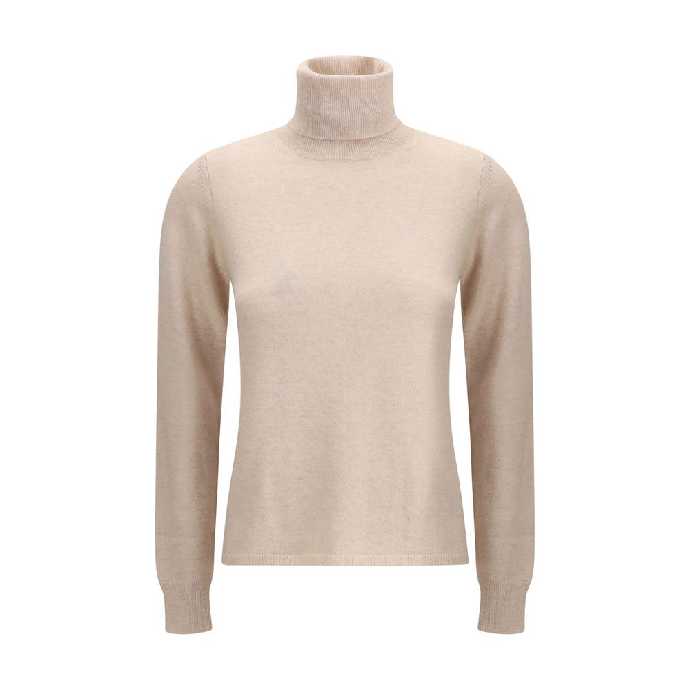 Max Mara Beige Wool Turtleneck