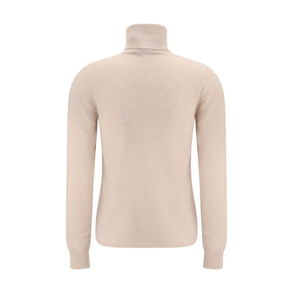 Max Mara Beige Wool Turtleneck