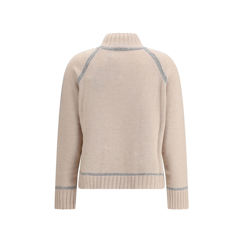 Max Mara Beige Wool Turtleneck