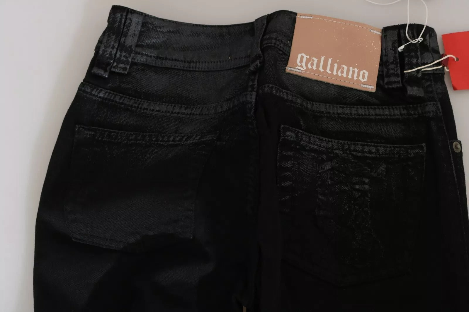 John Galliano Black Washed High Waist Flared Denim Casual Pants