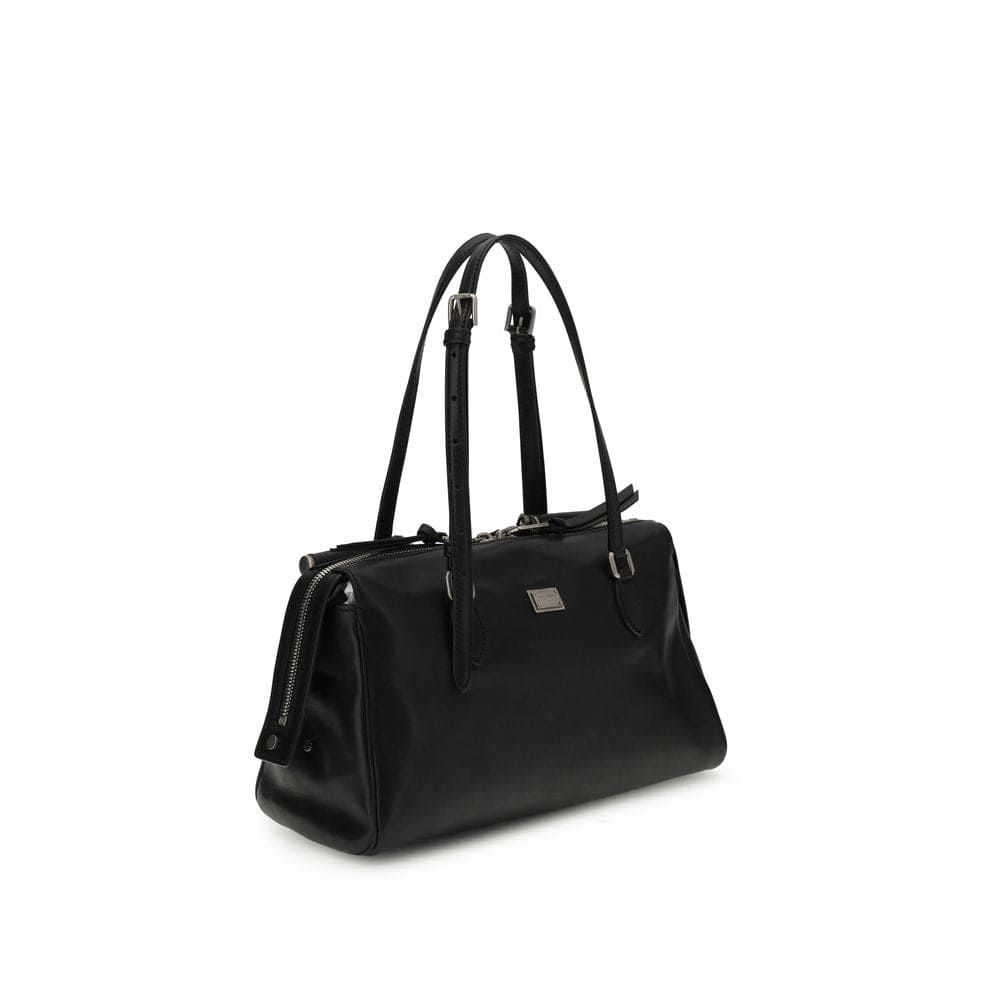 Dolce & Gabbana Black Calf Leather Bos Taurus Shoulder Bag