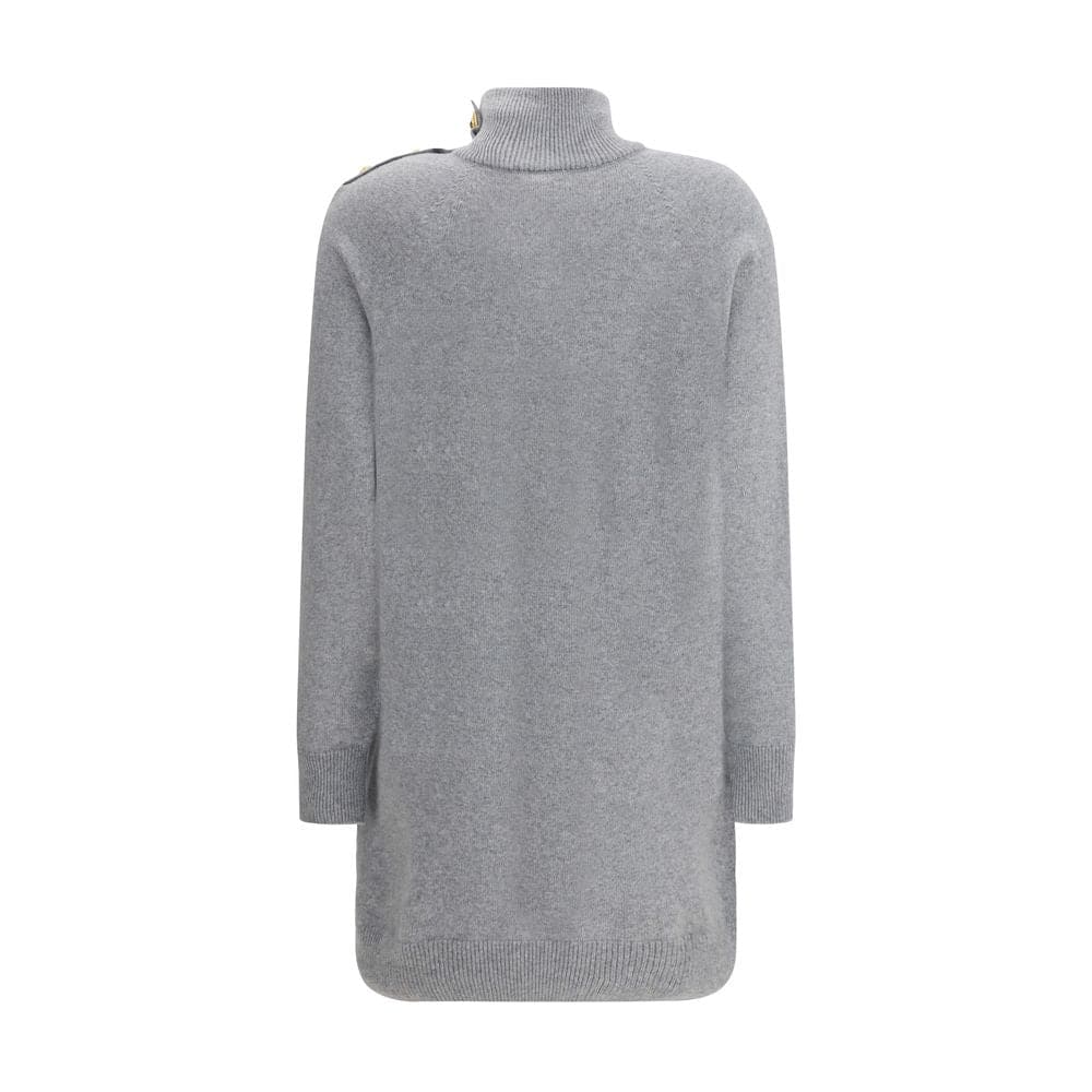 Balmain Gray Cashmere Casual Dress