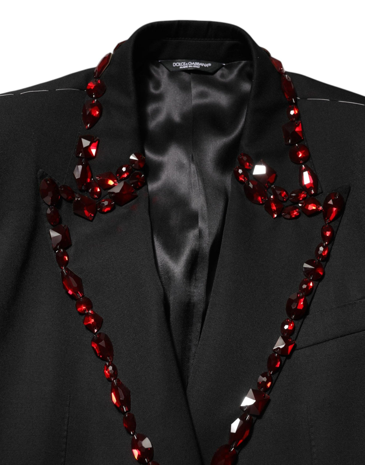 Dolce & Gabbana Black SICILIA Crystal Embellished Men Blazer