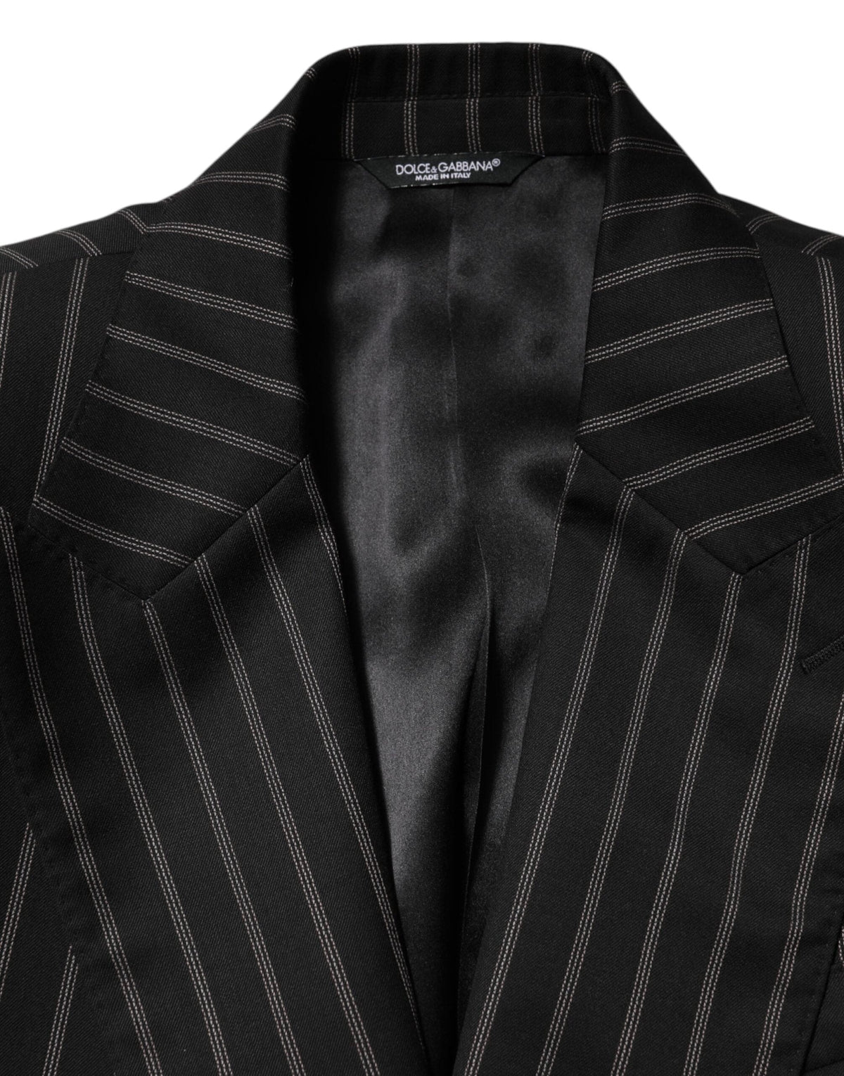 Dolce & Gabbana Black Stripes SICILIA 1 Button Suit Blazer