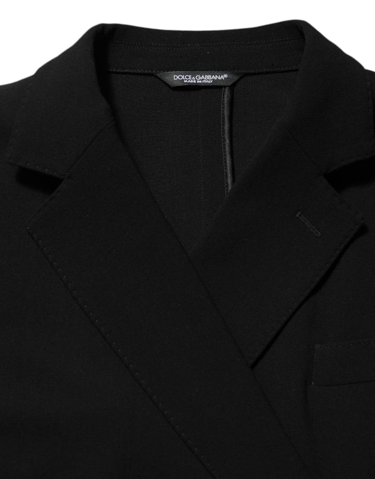Dolce & Gabbana Black Wool Double Breasted Men Jacket Blazer