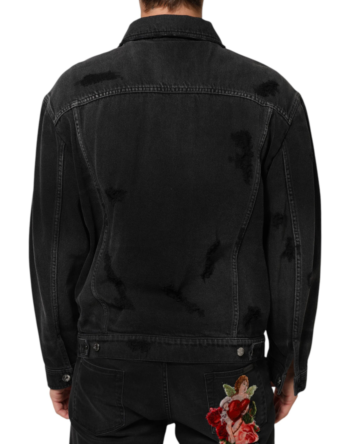 Dolce & Gabbana Black Cotton Stretch Denim Blouson Jacket