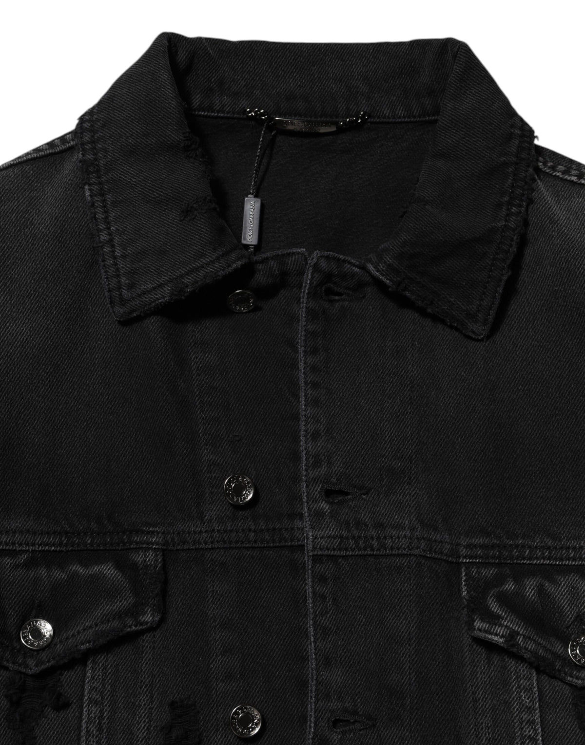 Dolce & Gabbana Black Cotton Stretch Denim Blouson Jacket
