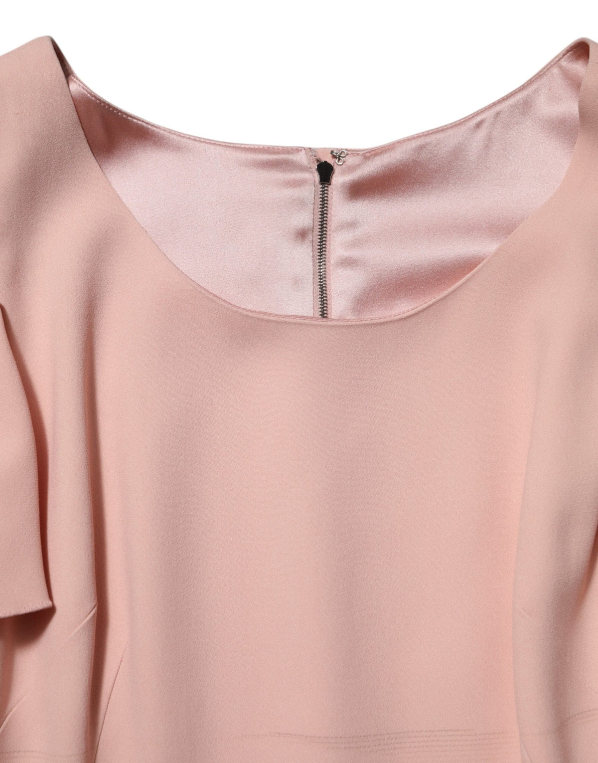 Dolce & Gabbana Pink Viscose Short Sleeves Sheath Midi Dress