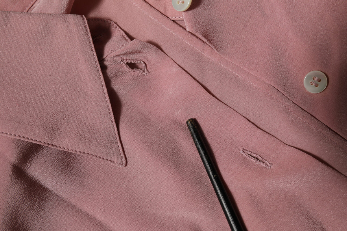 Dolce & Gabbana Pink Silk Collared Long Sleeves Blouse Top