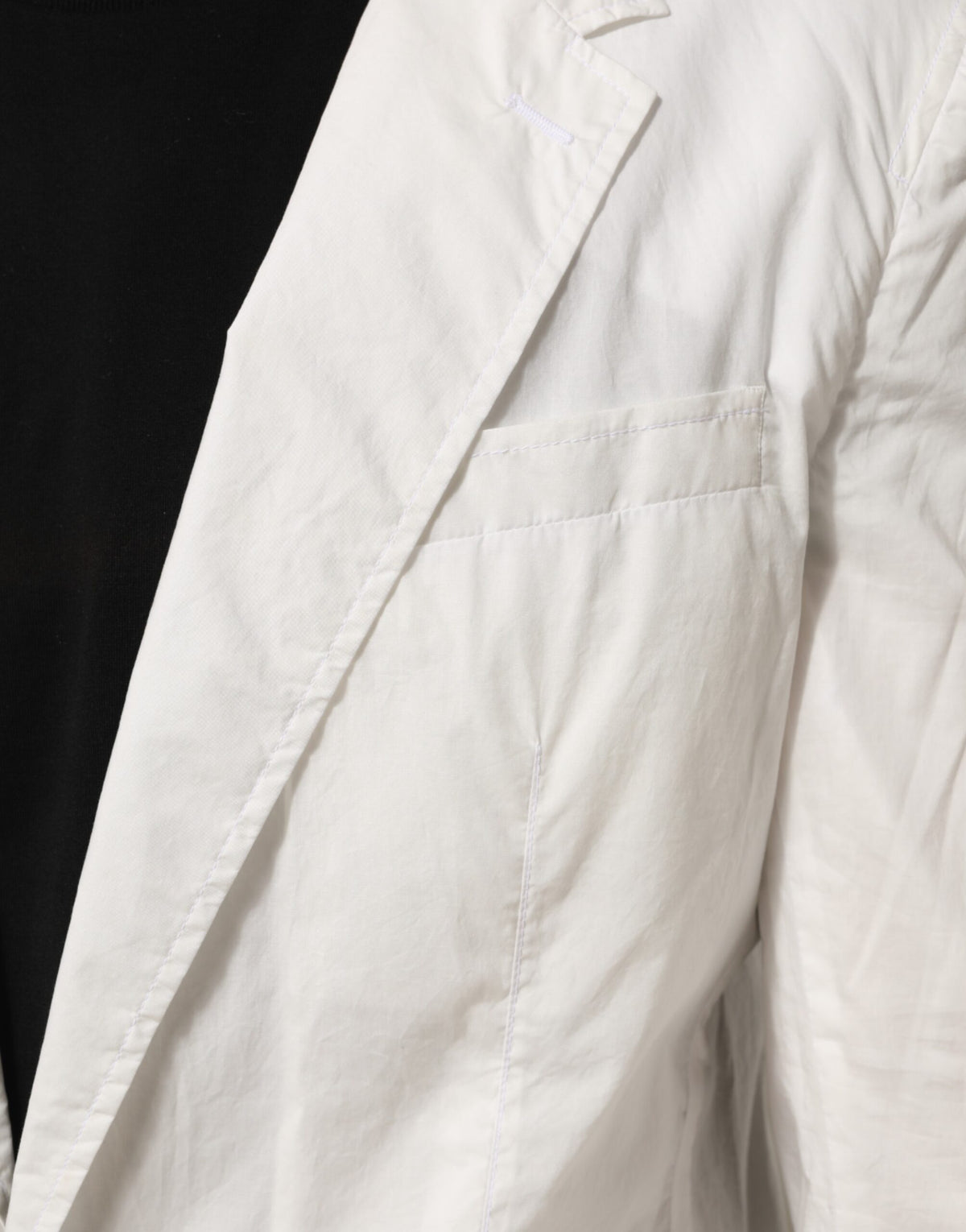 Dolce & Gabbana White Cotton 1 Button Men Suit Blazer