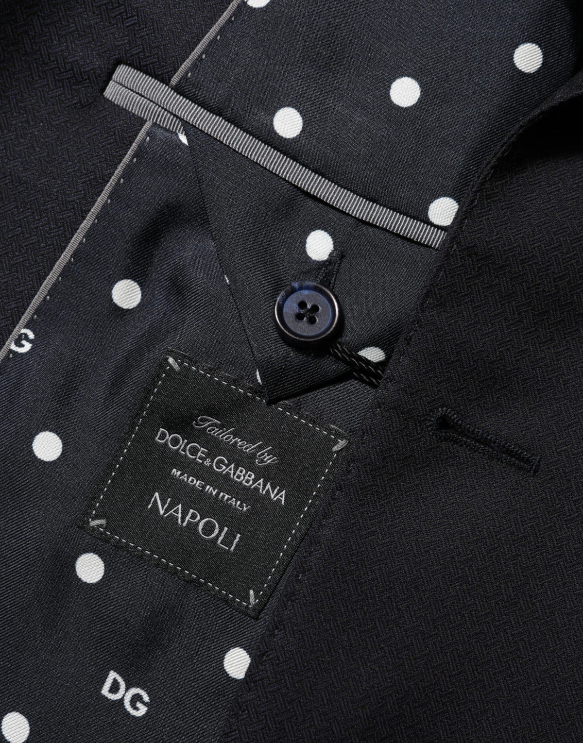 Dolce & Gabbana Black Wool NAPOLI 2 Button Men Suit Blazer