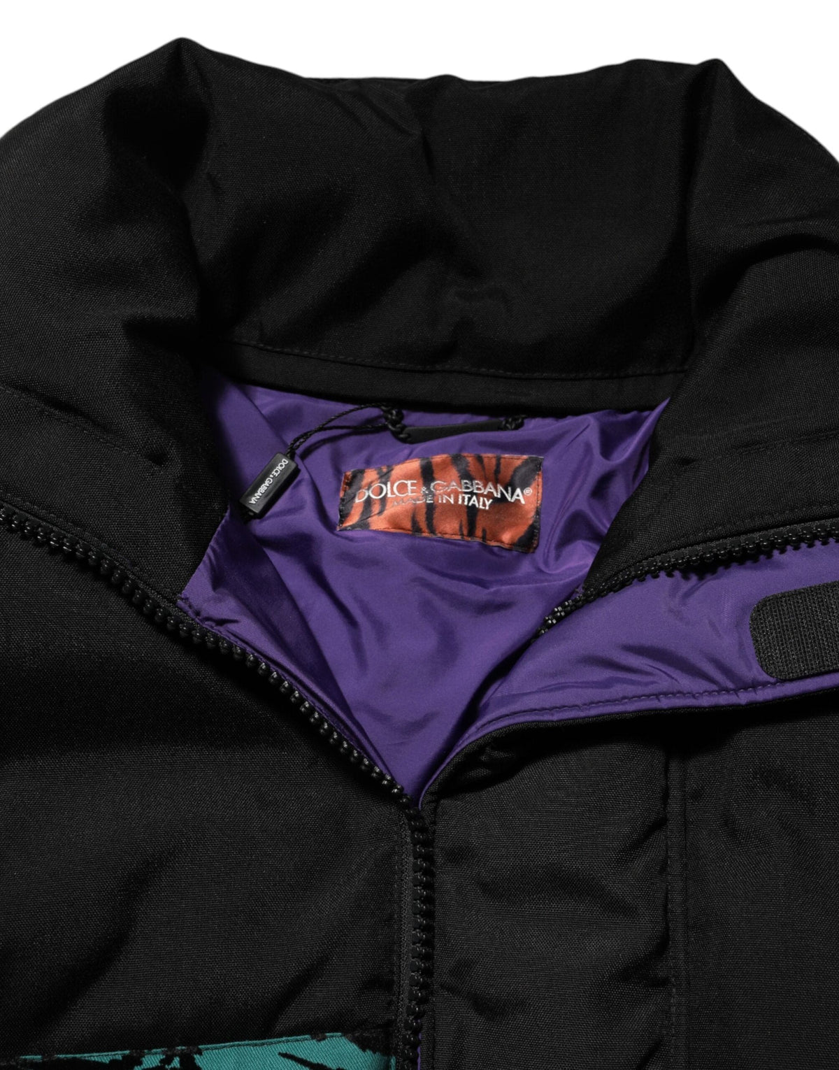 Dolce & Gabbana Black Nylon Puffer Men Full Zip Jacket