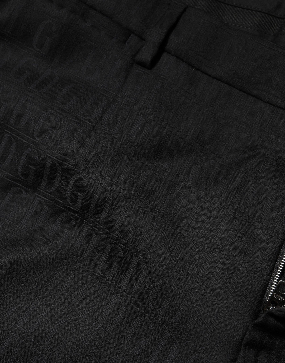Dolce & Gabbana Black Wool Mid Waist Dress Men Trouser Pants