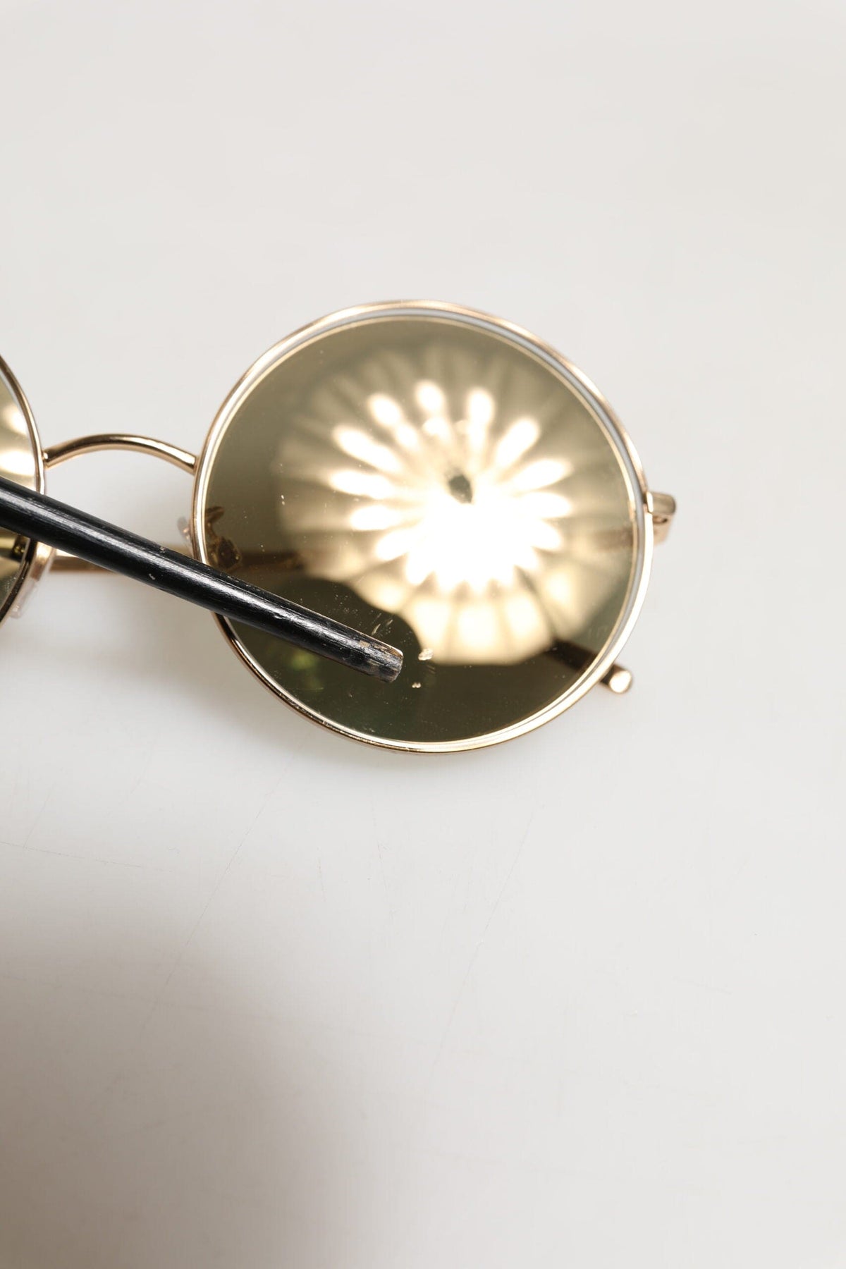 Dolce & Gabbana DG2215K Gold Plated Round Lenses Shade Eyewear Sunglasses