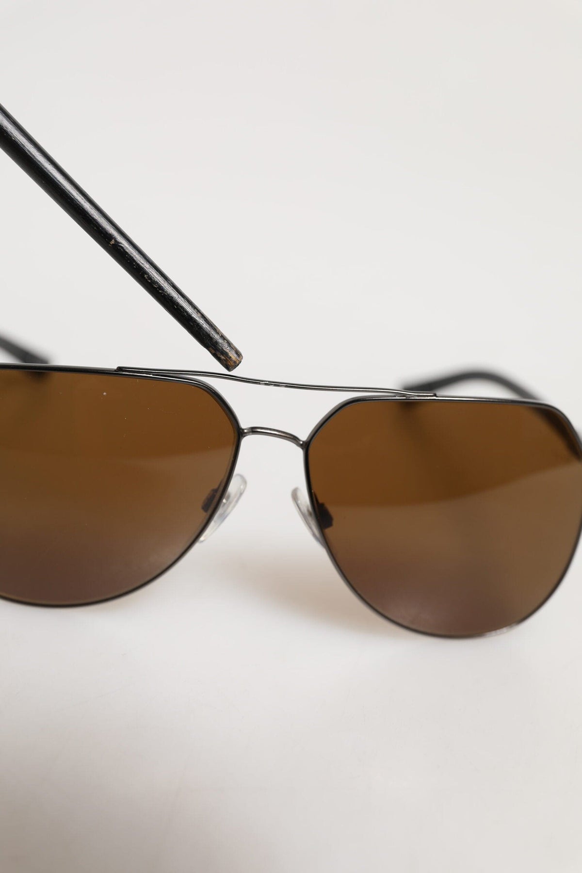 Dolce & Gabbana Black Steel Frame Basalto Collection Shades Sunglasses