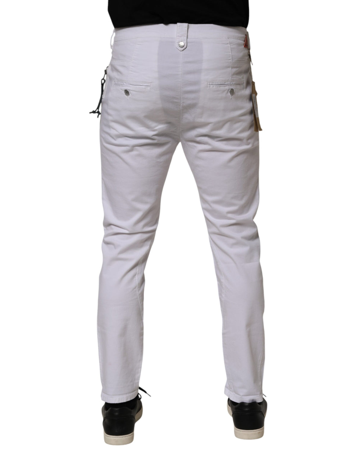 Daniele Alessandrini White Cotton Stretch Slim Fit Denim Jeans