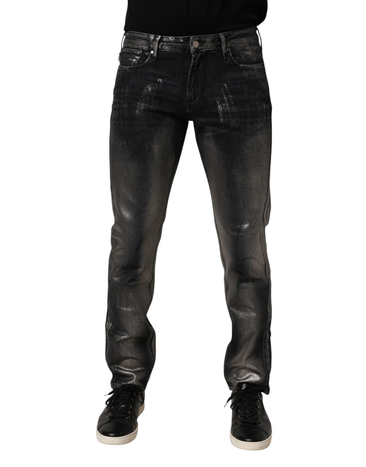 Emporio Armani Black Washed Slim Fit Men Denim Trouser Jeans
