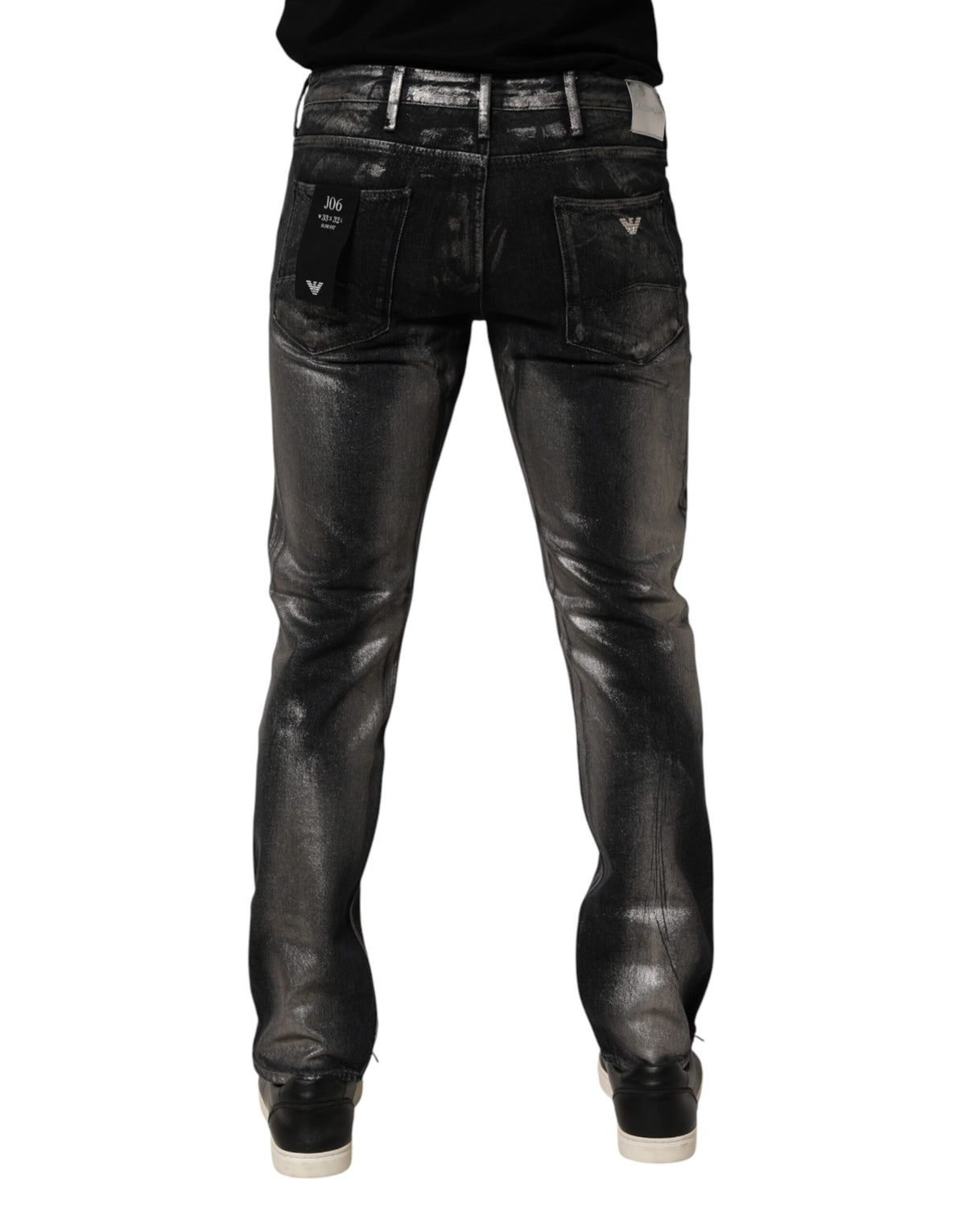 Emporio Armani Black Washed Slim Fit Men Denim Trouser Jeans