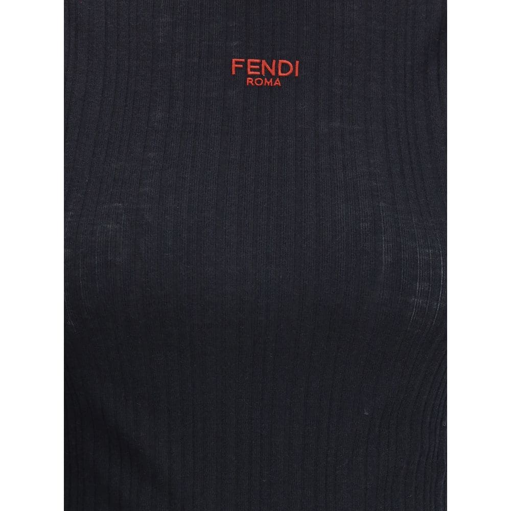 Fendi Black Wool Top