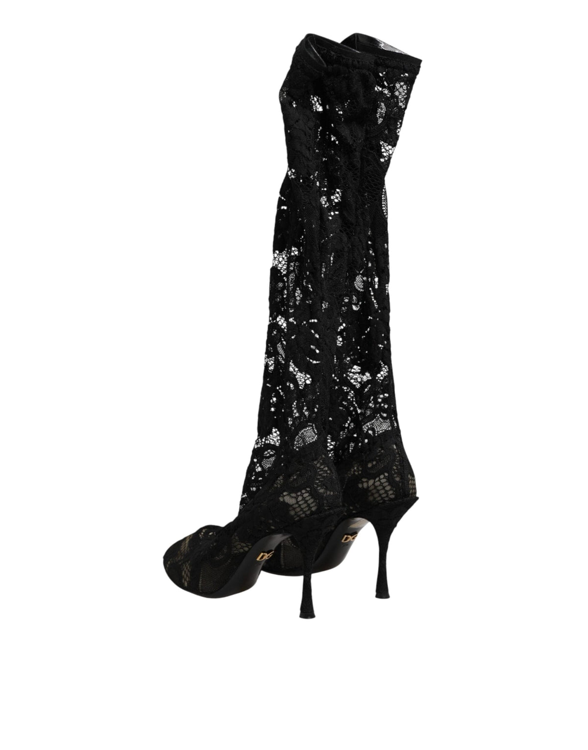 Dolce & Gabbana Black Pumps Taormina Lace Socks Boots Shoes