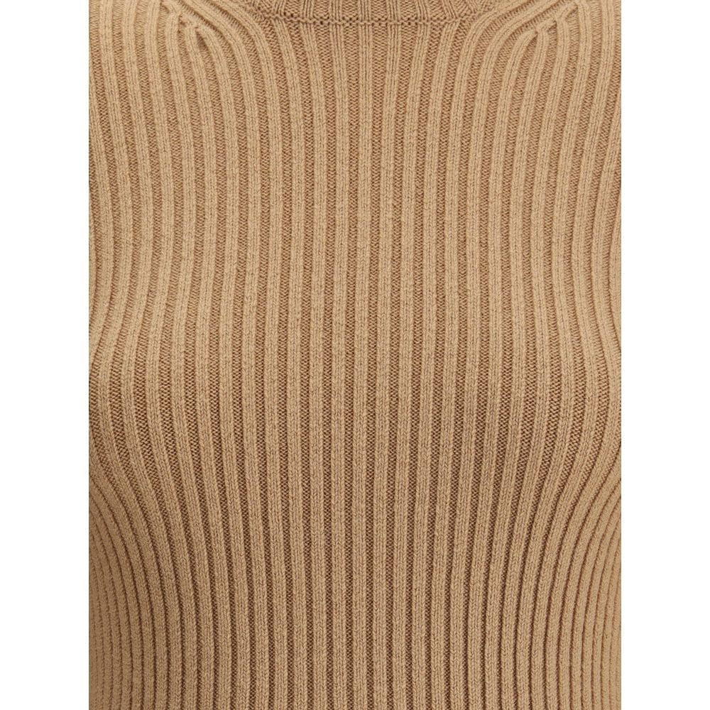 Max Mara Beige Wool Long Sleeve T-Shirt