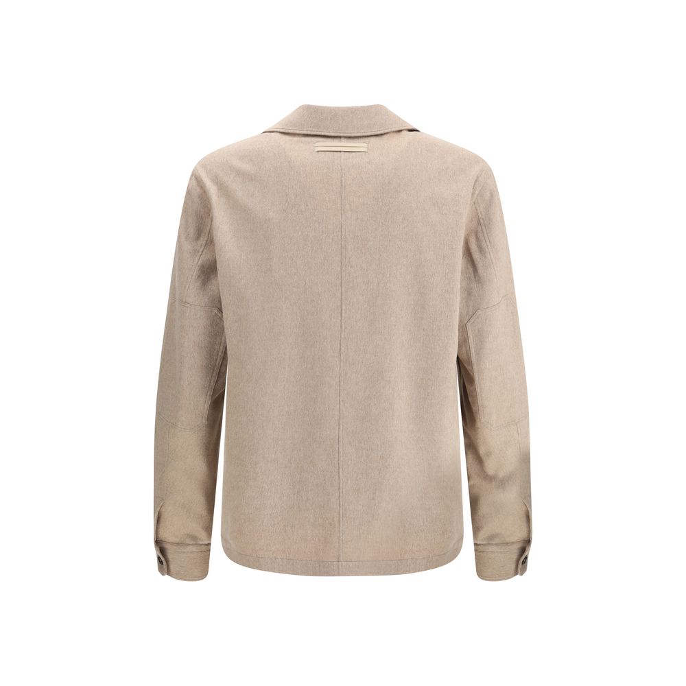ZEGNA Beige Cashmere Coat