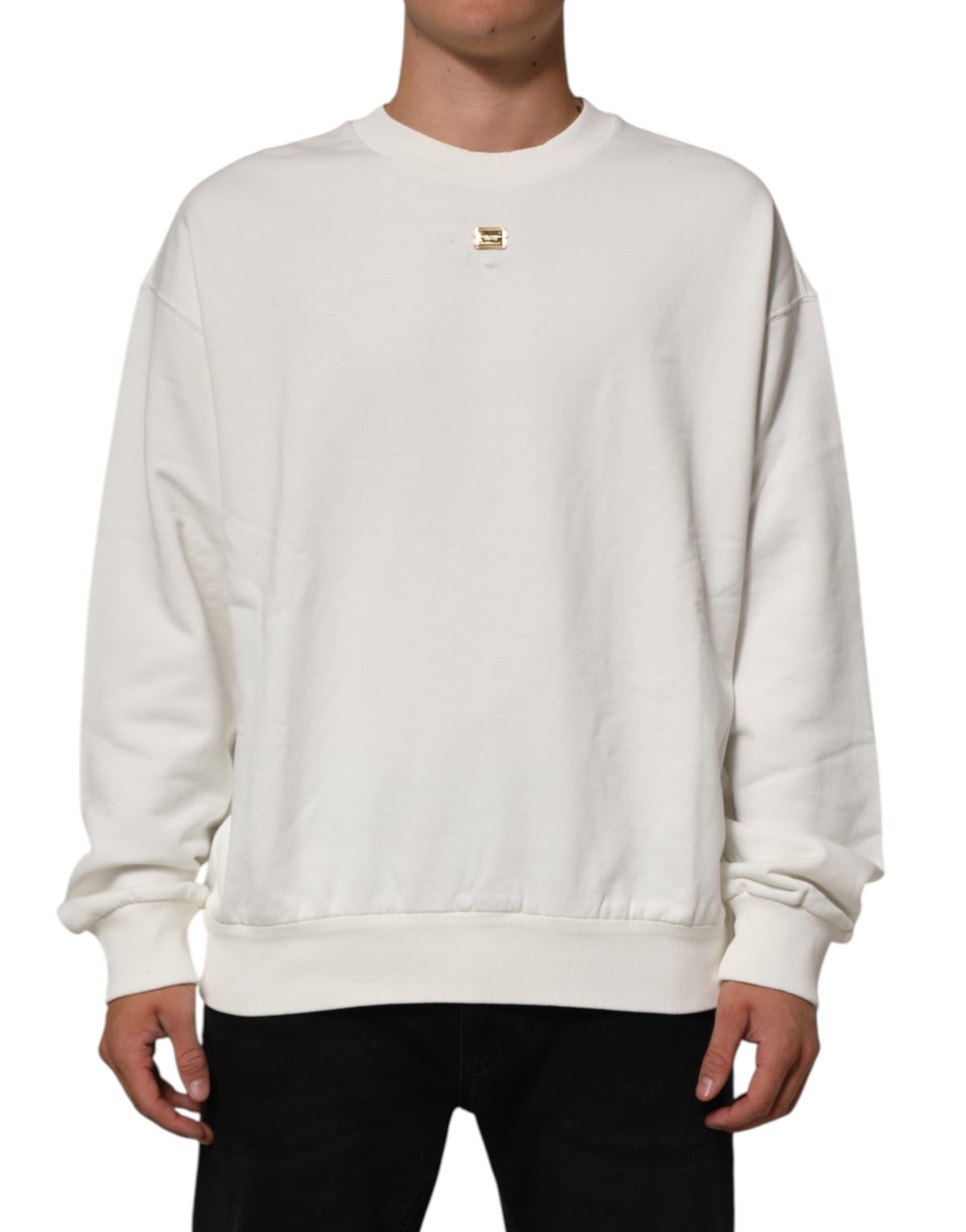 Dolce & Gabbana White DG Logo Crew Neck Sweatshirt Sweater