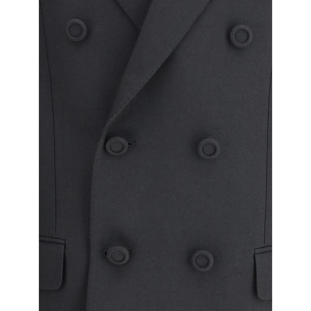 Valentino Black Polyester Coat