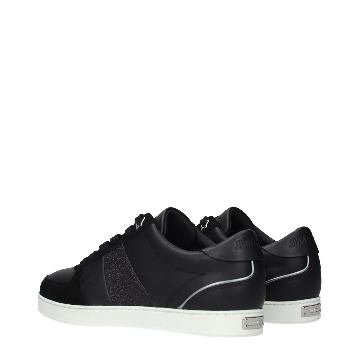 Jimmy Choo Black Leather Low Top Sneakers