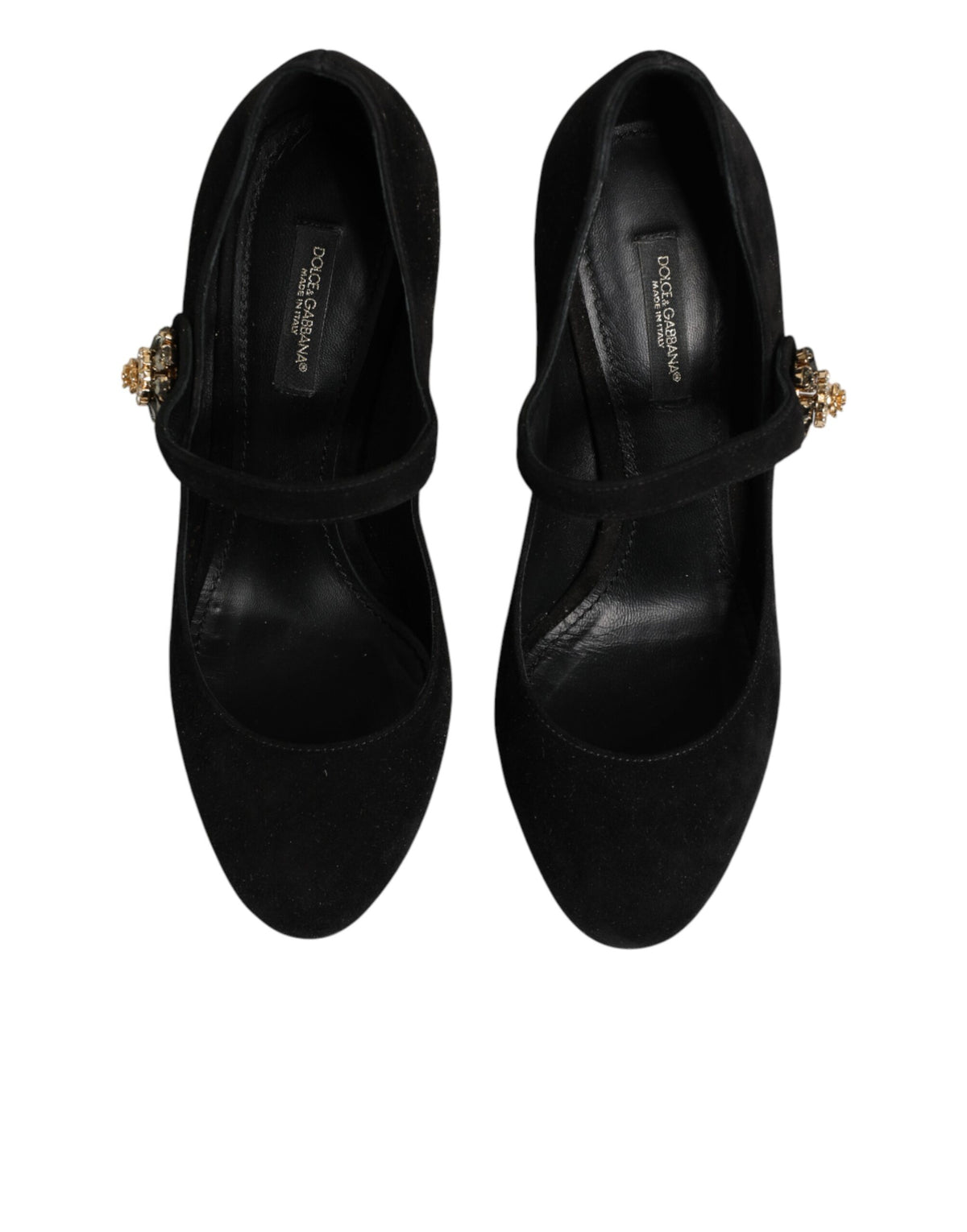Dolce & Gabbana Black Embellsihed High Heels MARY JANES Shoes