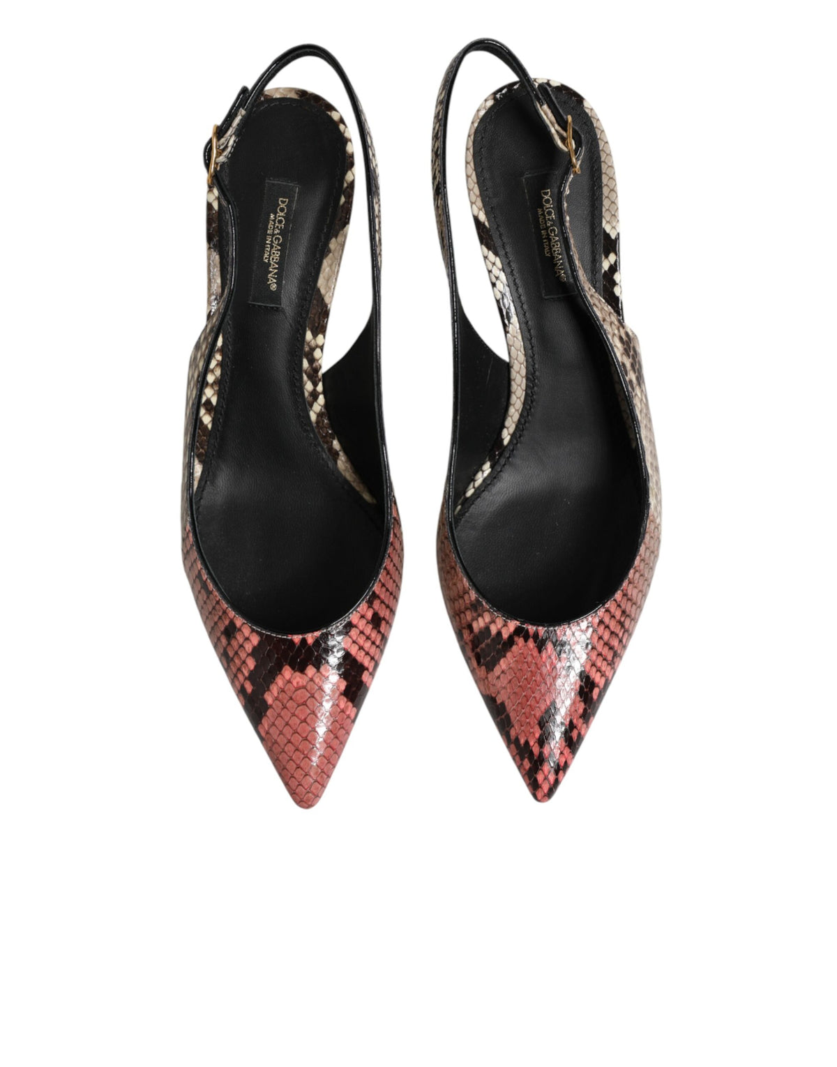 Dolce & Gabbana Multicolor Leather Heels Slingback  Shoes