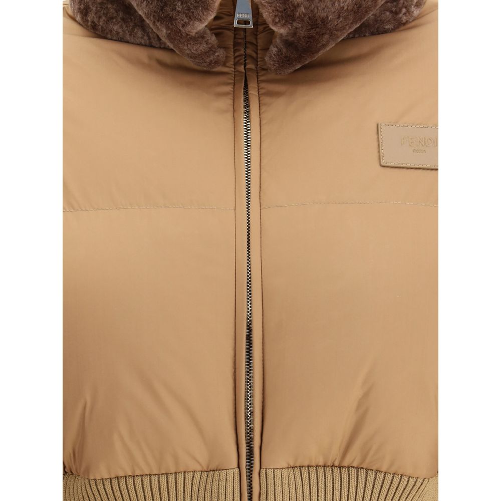 Fendi Brown Polyester Full-Length Jacket
