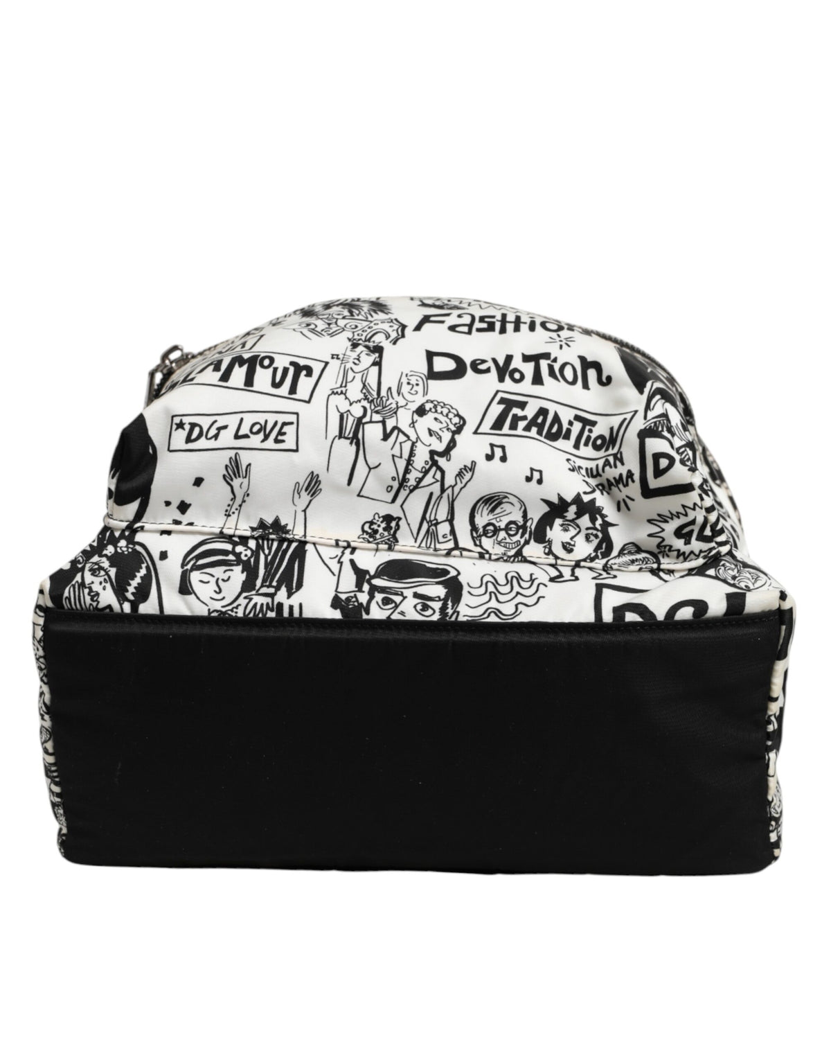 Dolce & Gabbana Black White Graffiti Print School Backpack Men Borse Bag