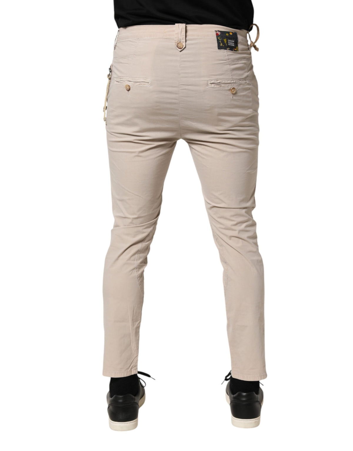 Daniele Alessandrini Beige Cotton Stretch Slim Fit Denim Jeans