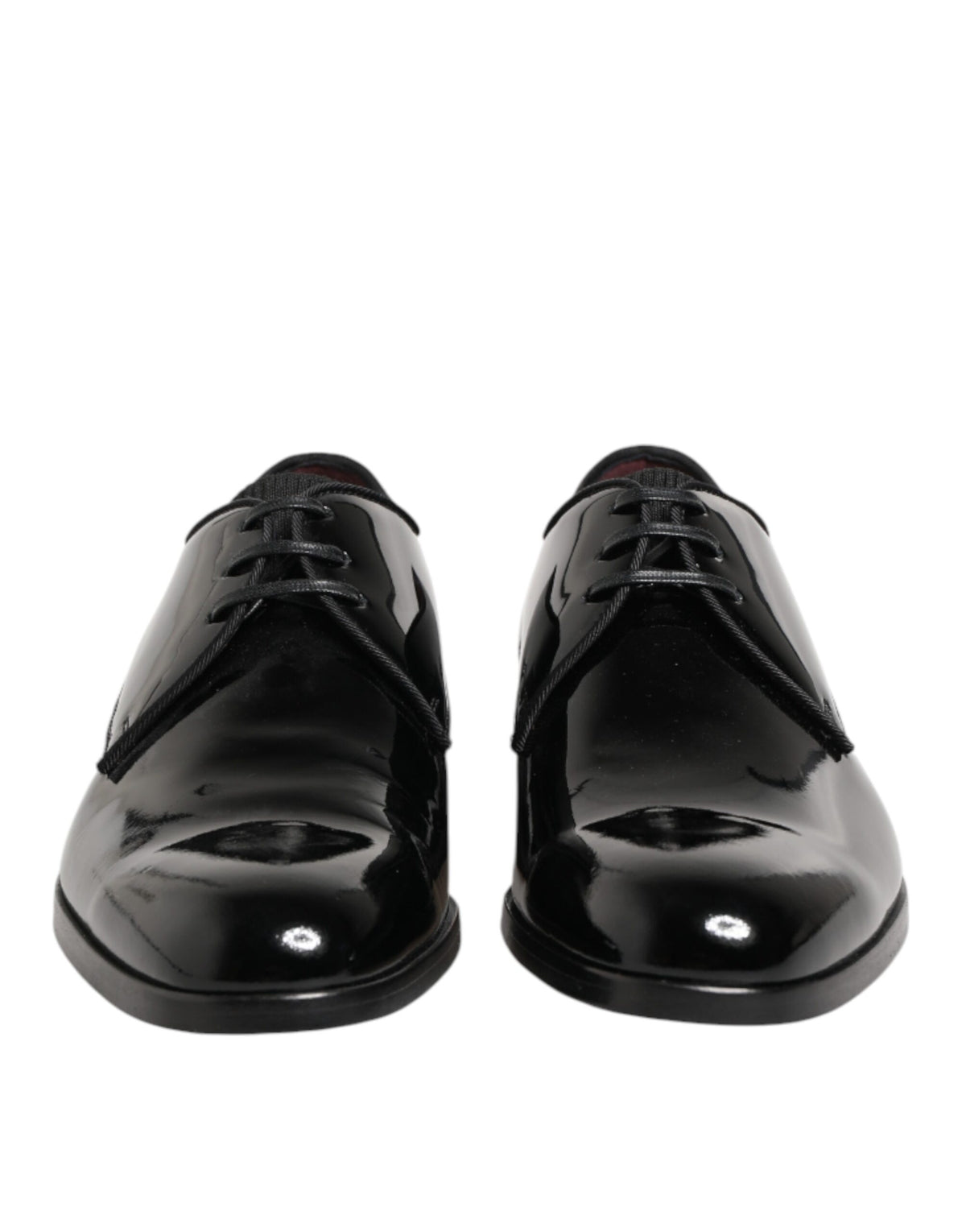Dolce & Gabbana Black Calfskin Leather Derby Dress Shoes