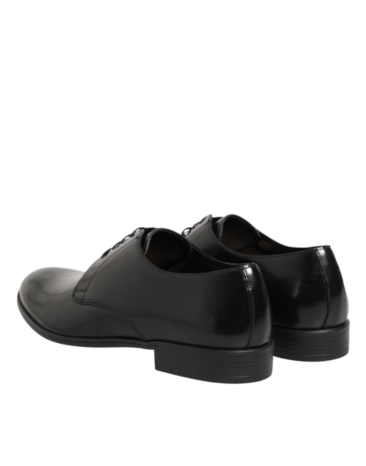 Dolce & Gabbana Black Calfskin Leather Derby Dress Shoes