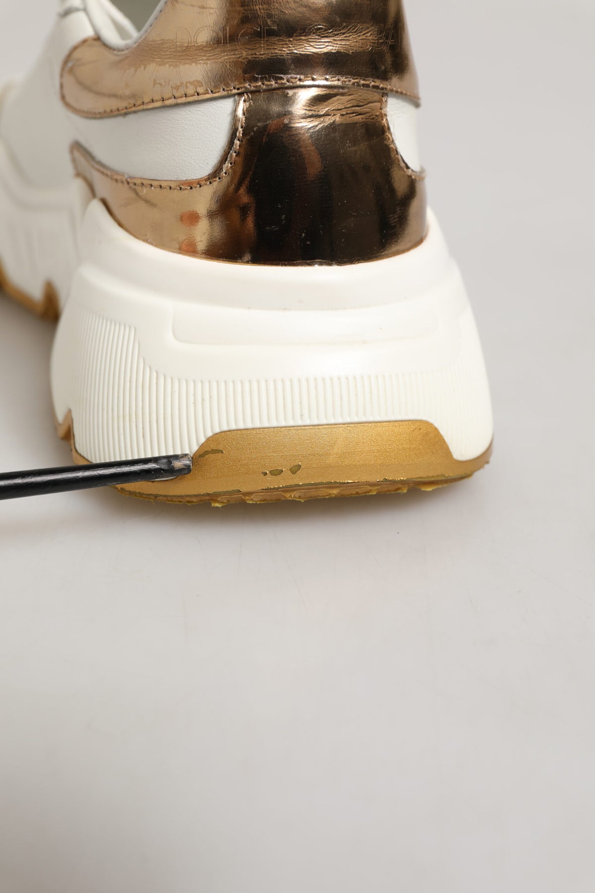 Dolce & Gabbana White Gold Daymaster Low Top Sneakers Shoes
