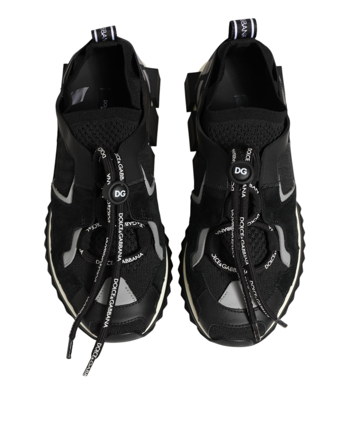 Dolce & Gabbana Black Mesh Sorrento Trekking Sneakers Shoes