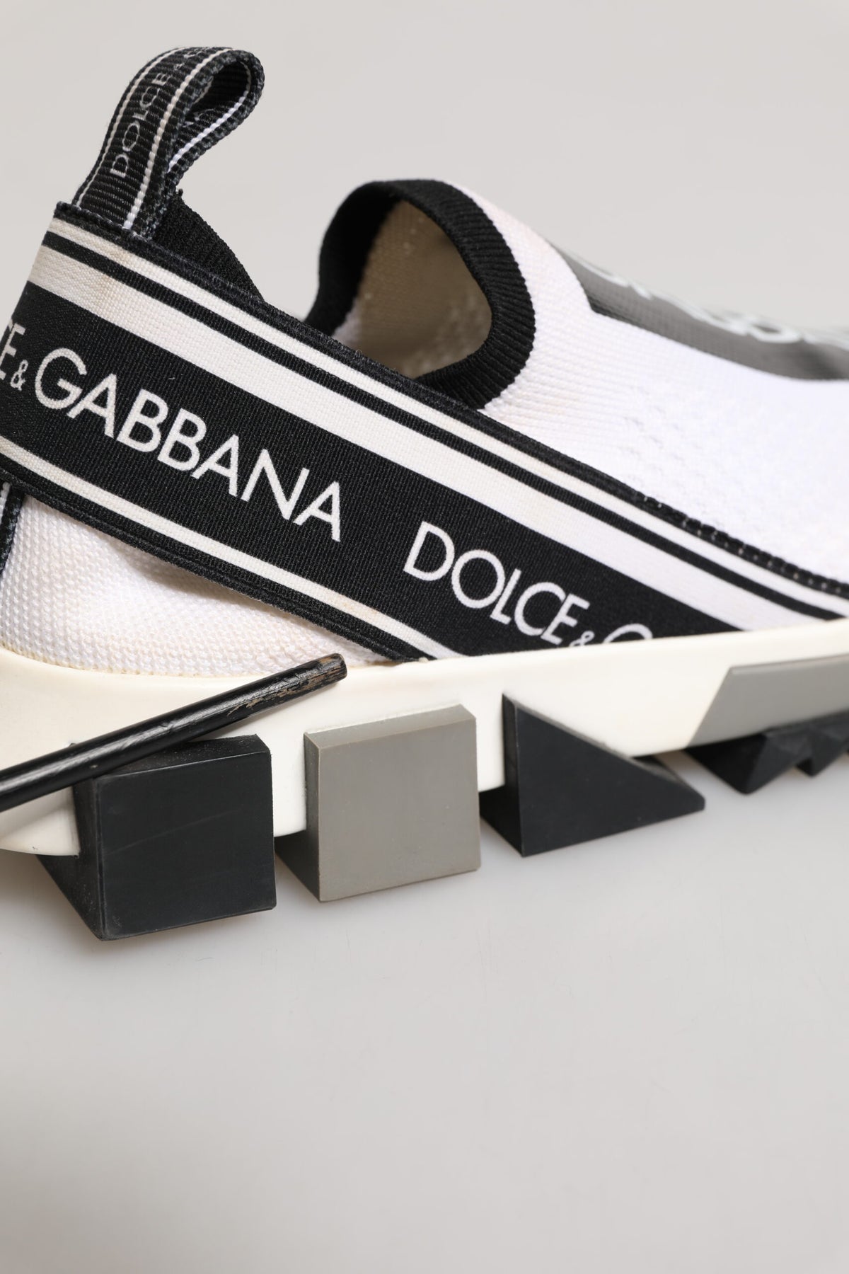 Dolce & Gabbana White Logo Low Top Sorrento Sneakers Shoes