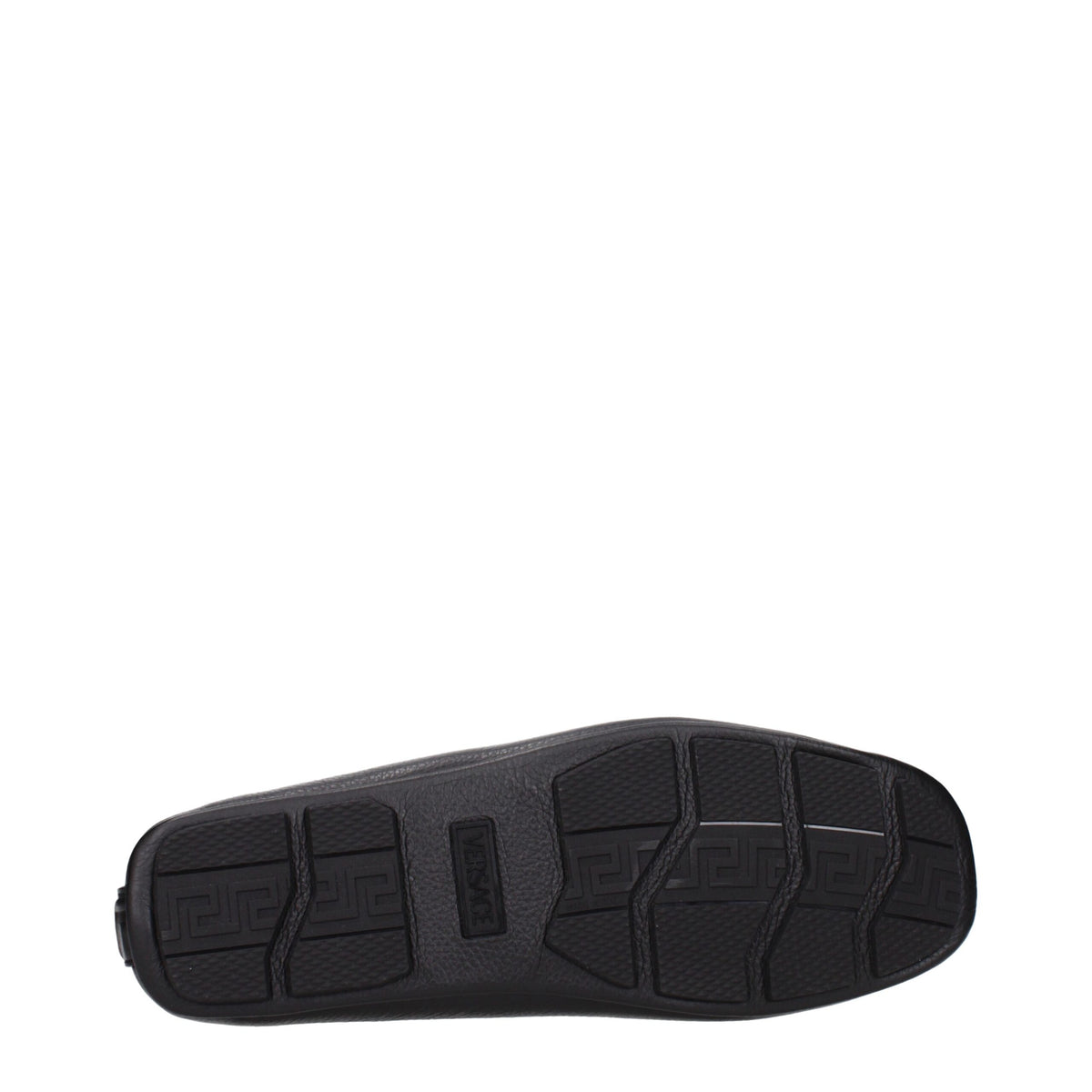 Versace Black Leather Slip-On Loafers