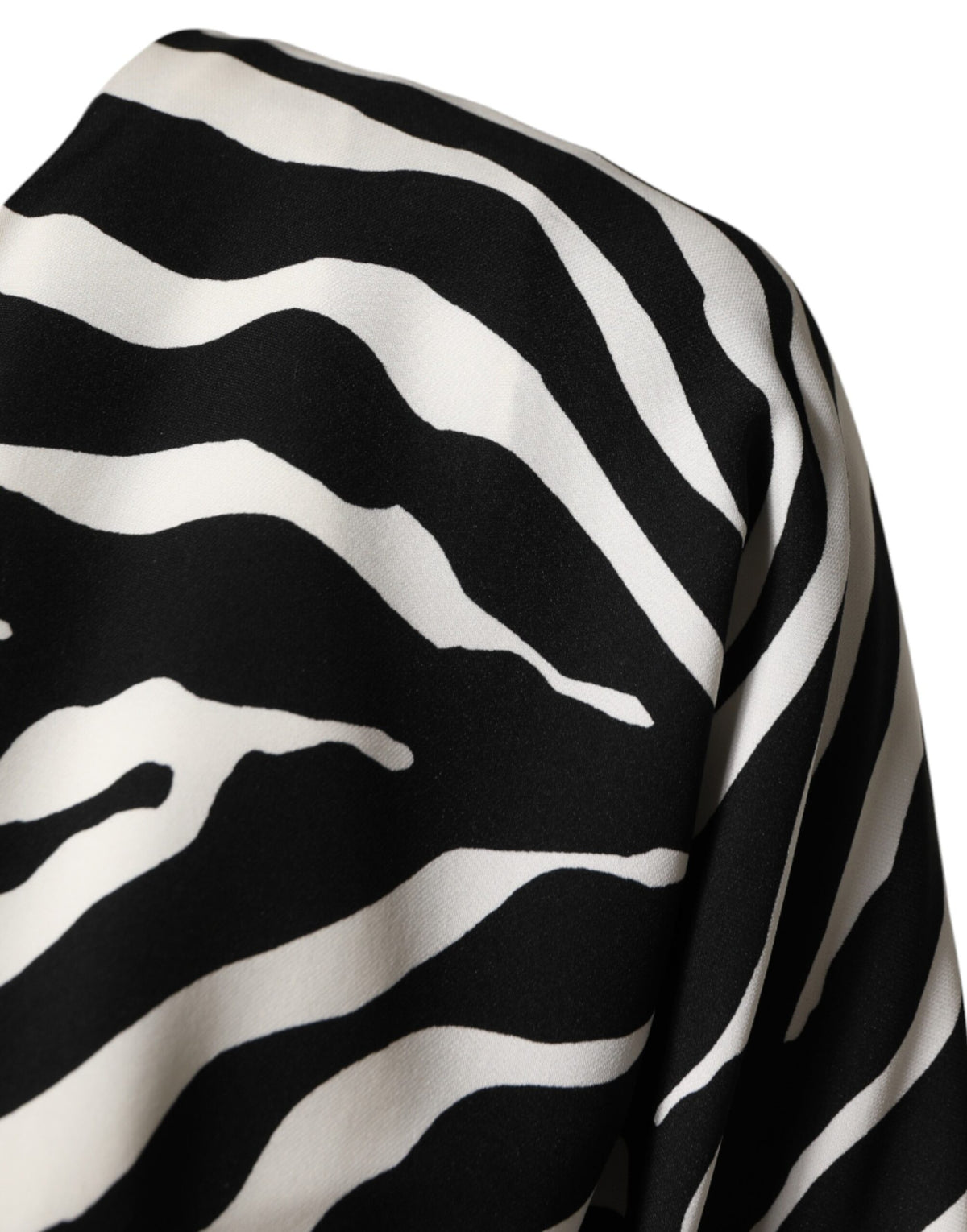 Dolce & Gabbana Black White Zebra Silk Sheath Mini Dress