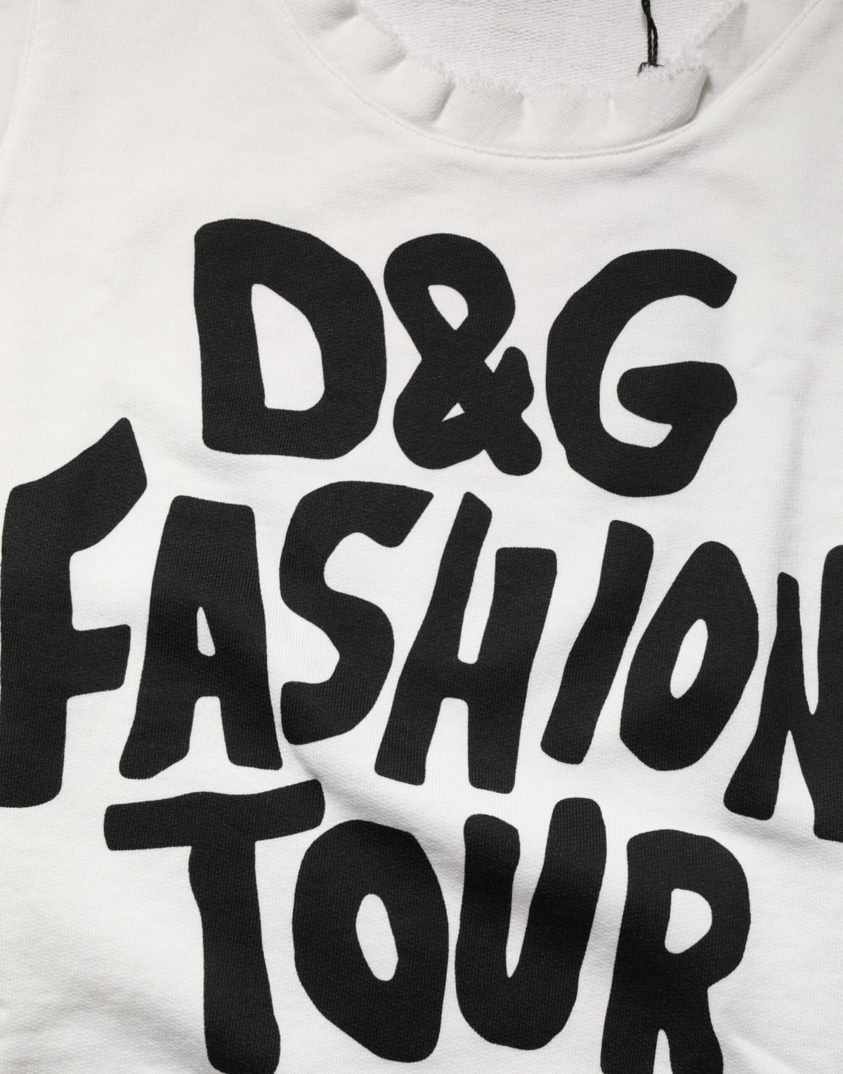 Dolce & Gabbana White Graphic CrewNeck Sleeveless Tank T-shirt