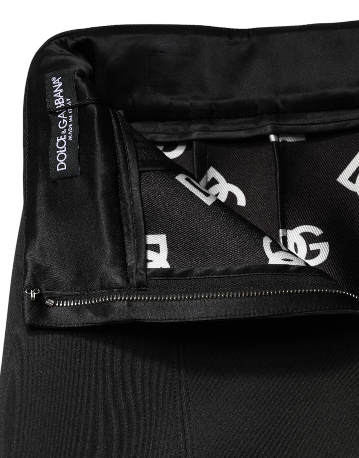 Dolce & Gabbana Black Nylon Pencil Cut High Waist Mini Skirt