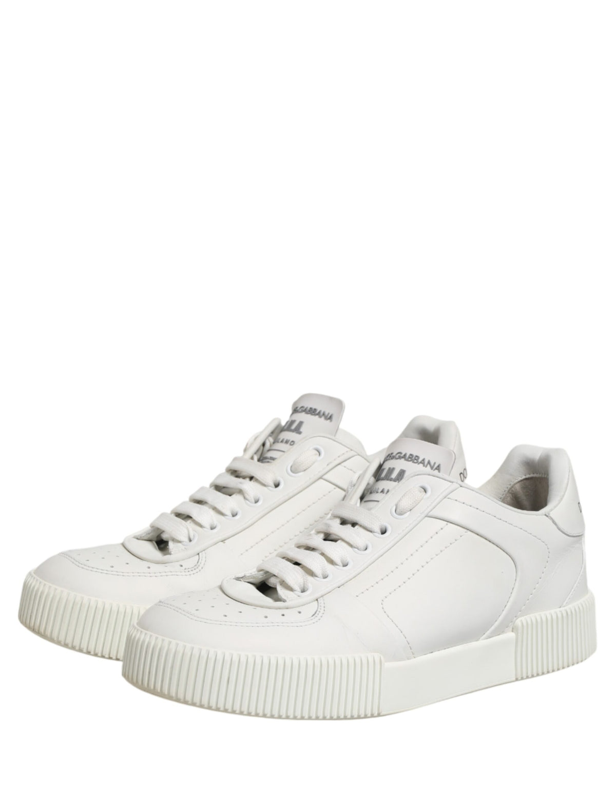 Dolce & Gabbana White MIAMI Calf Low Top Men Sneakers  Shoes