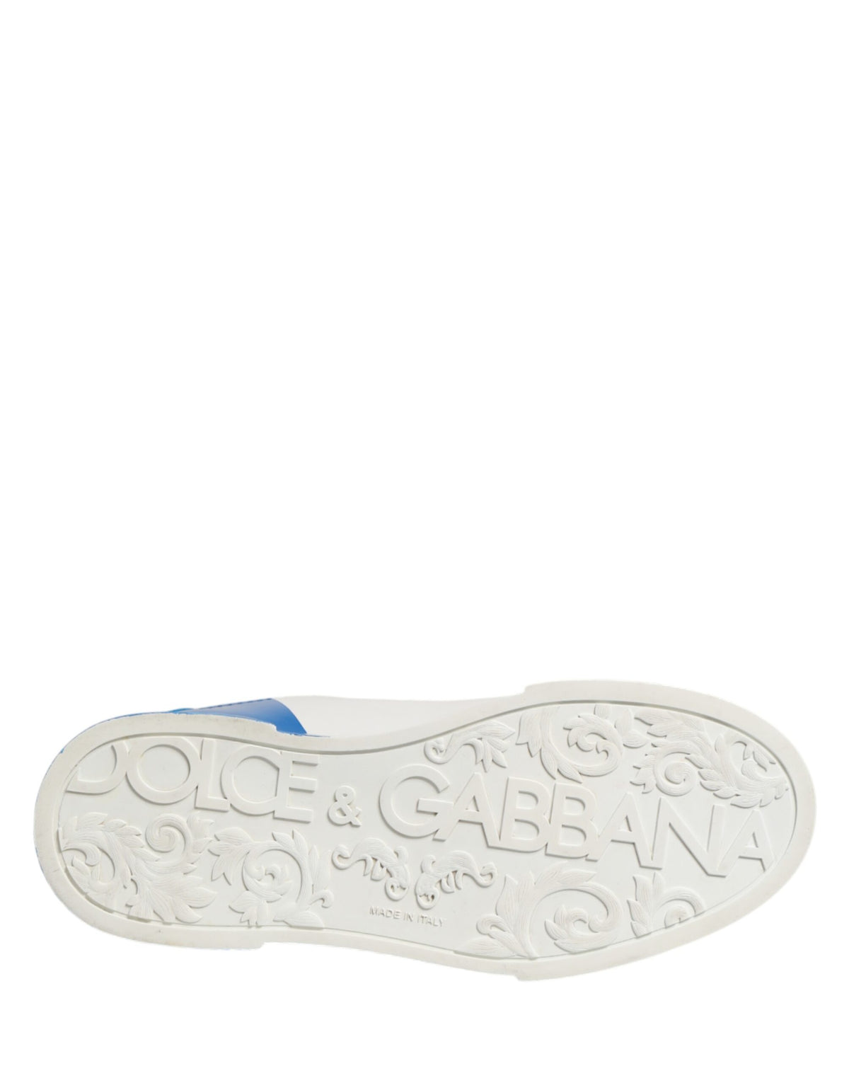 Dolce & Gabbana White Blue Portofino Low Top Sneakers Shoes