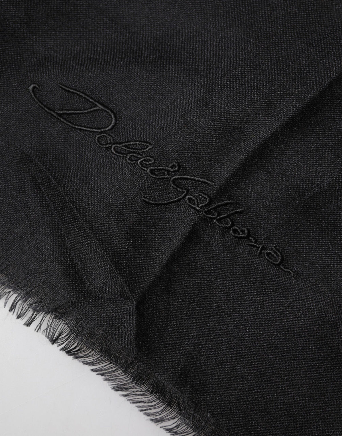 Dolce & Gabbana Black Cashmere Knit Neck Wrap Shawl Scarf